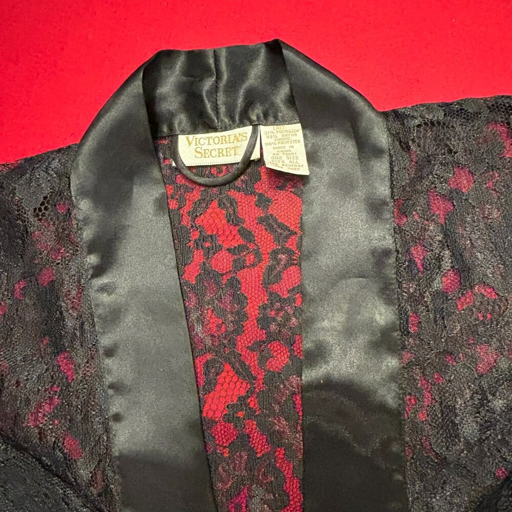 Victoria’s Secret Black Lace Teddy & Robe 2pc Set – M + OS - Picture 14 of 15